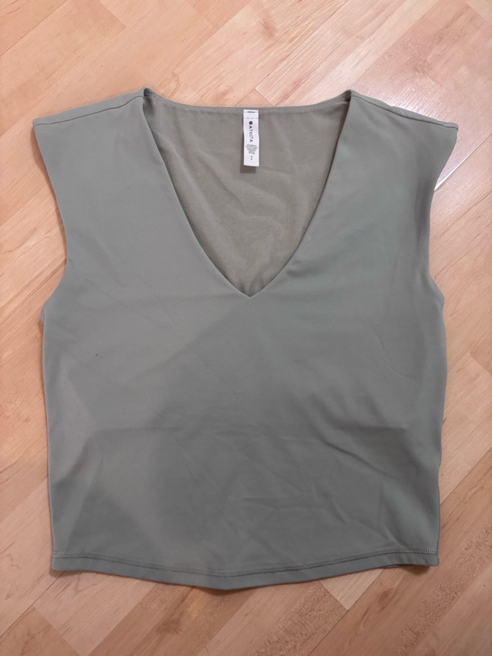 Athleta Sleeveless V-Neck Tank in Sage Green
